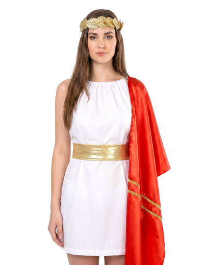 Déguisement romaine rouge et or femme