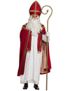 Déguisement Saint Nicolas pour adulte rouge et blanc avec mitre et cape