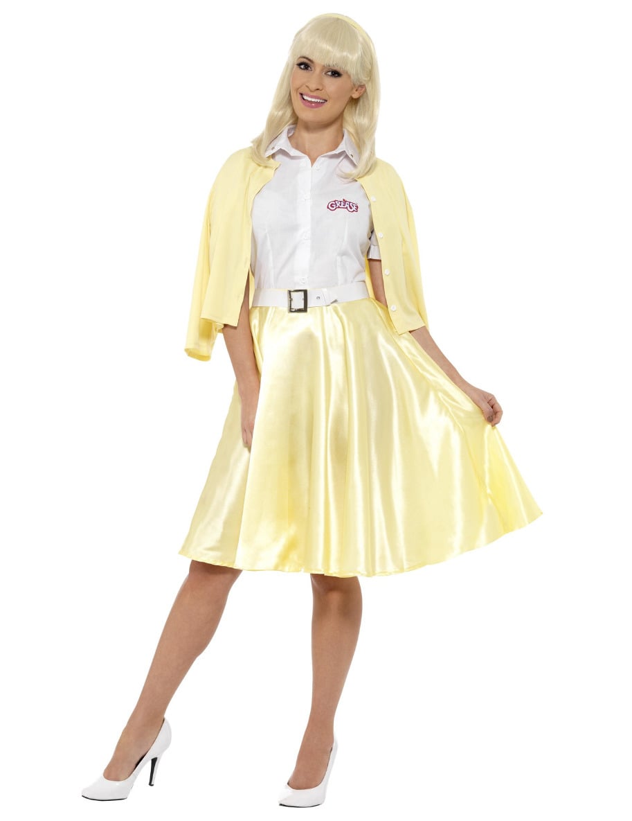 Déguisement Sandy Grease pour femme jaune et blanc