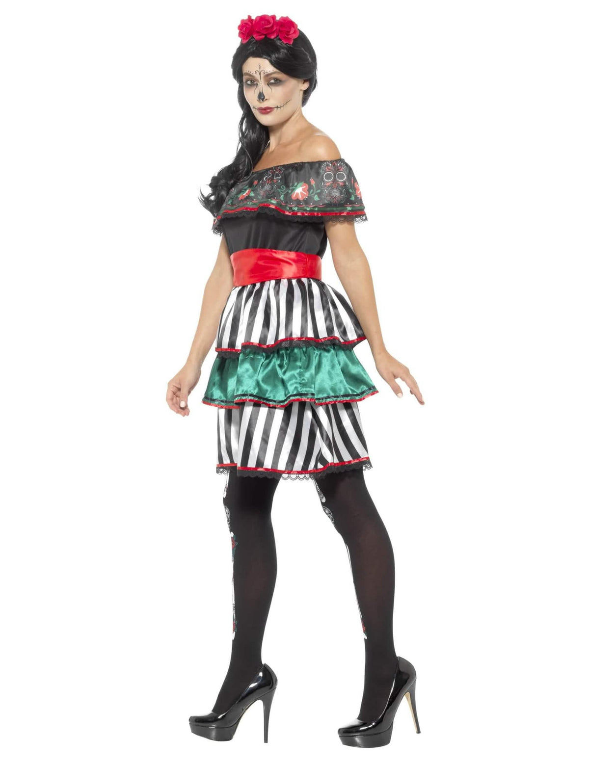 Senora Dia de los Muertos jelmez oldalnézetben