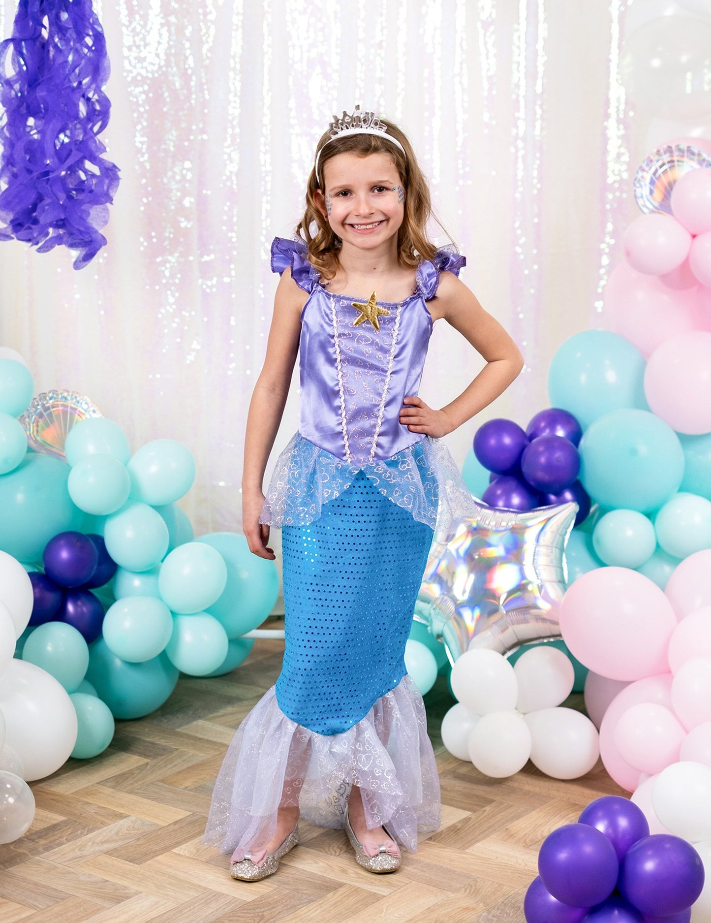 Vue d'ensemble du déguisement sirène pour fille