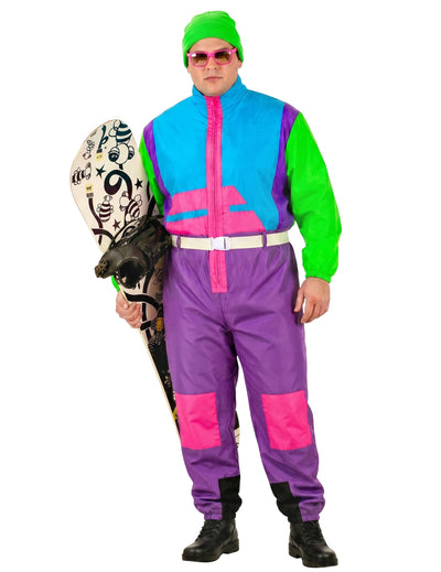 Nagy felnőtt fluo snowboardos jelmez