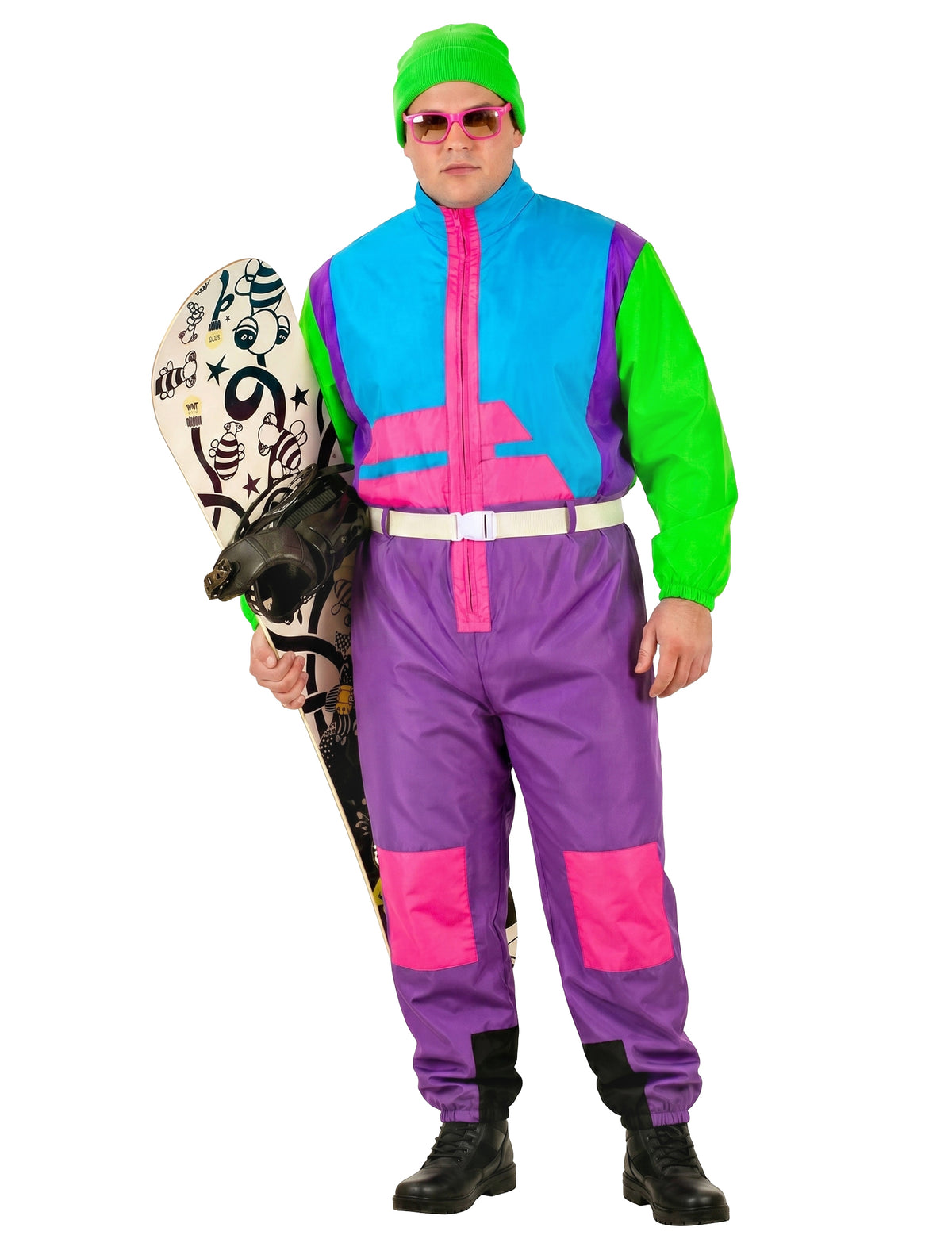 Nagy felnőtt fluo snowboardos jelmez