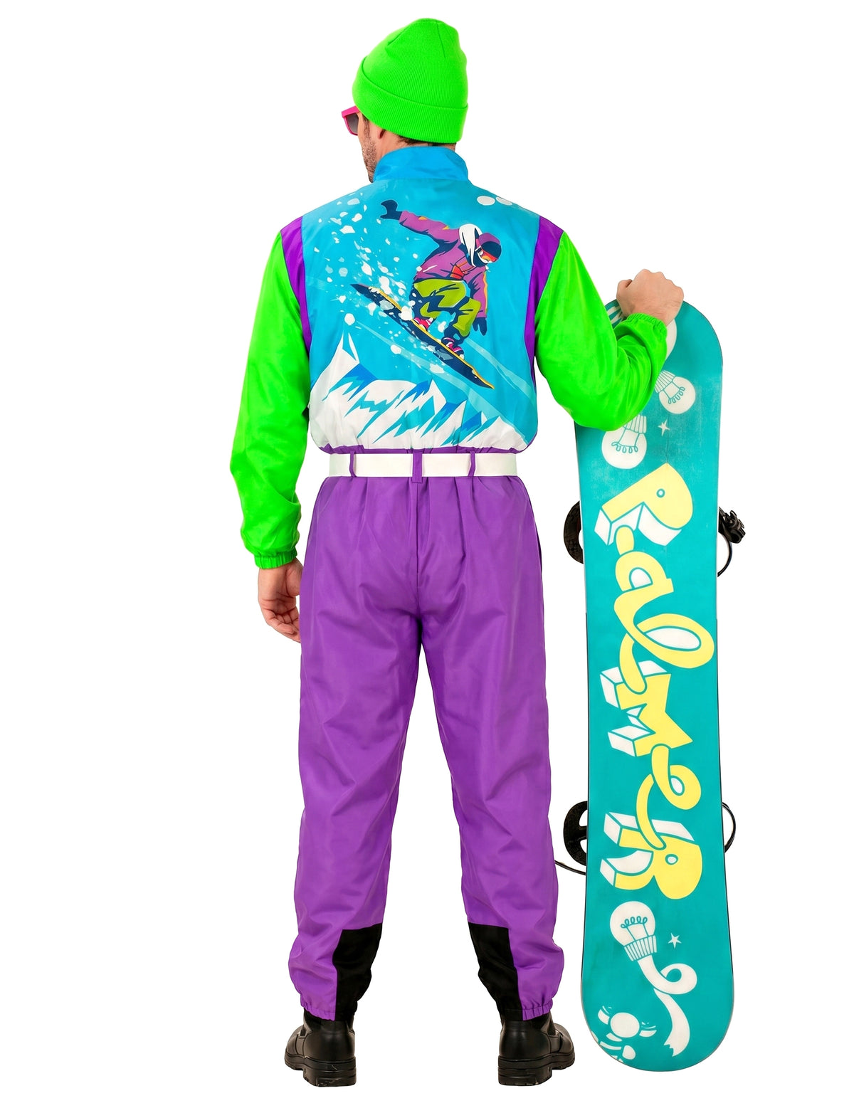 Nagy felnőtt fluo snowboardos jelmez