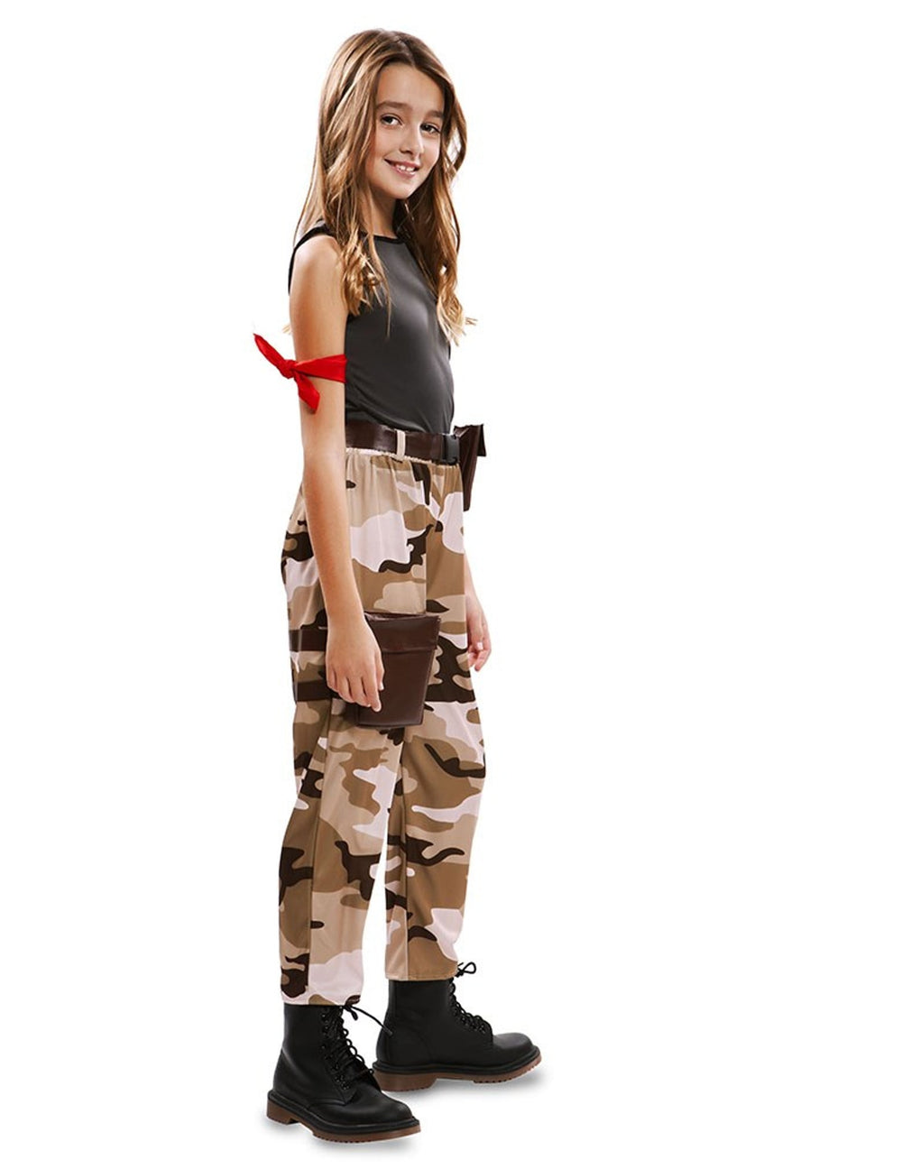 Vue de profil du déguisement soldat pour fille