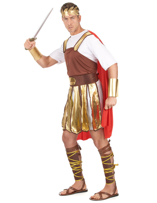 Vue de profil du déguisement de gladiateur romain pour homme