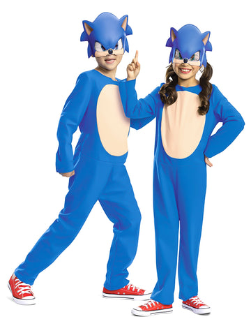Déguisement Sonic basique pour enfant bleu avec masque