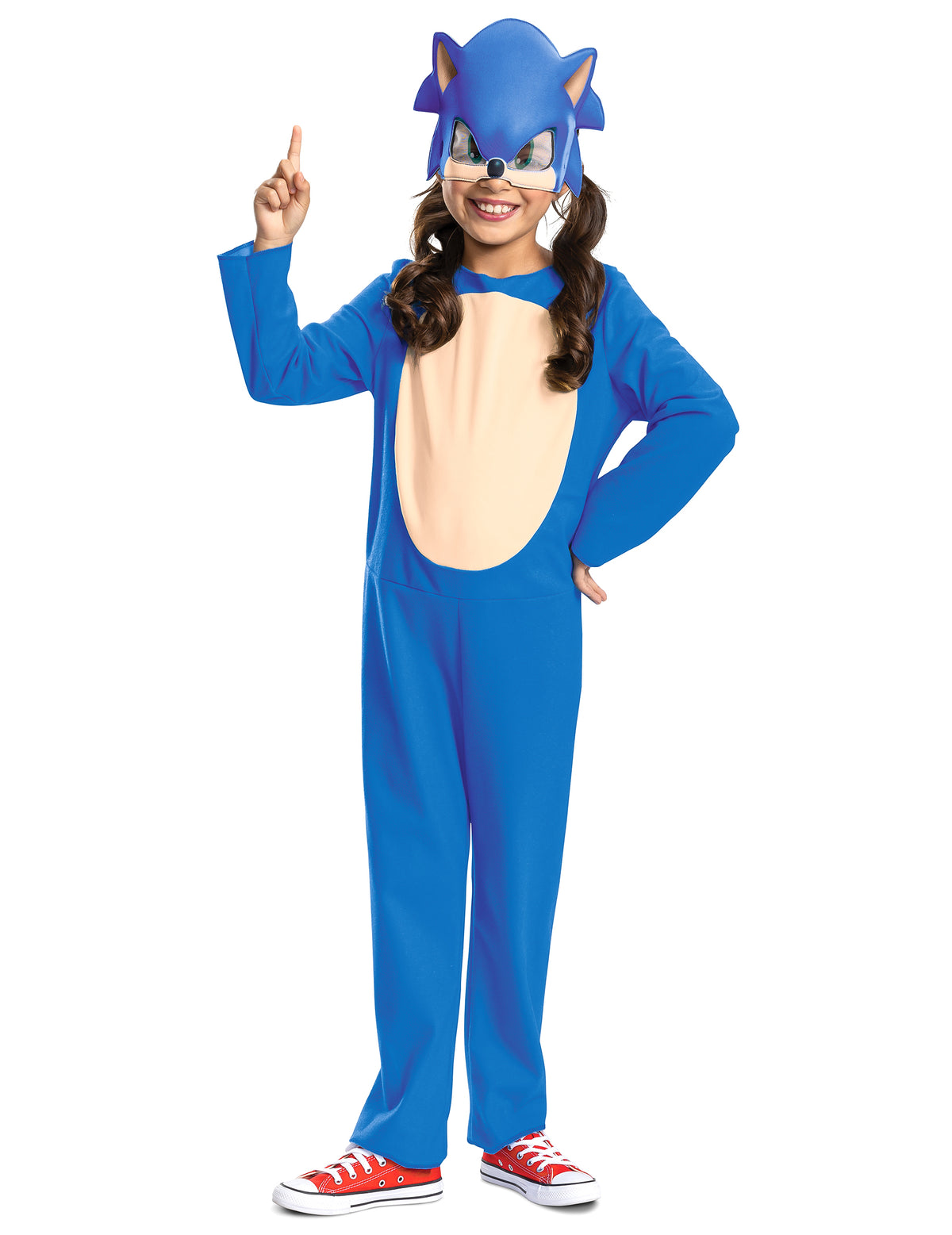 Vue de face du déguisement Sonic basique pour enfant