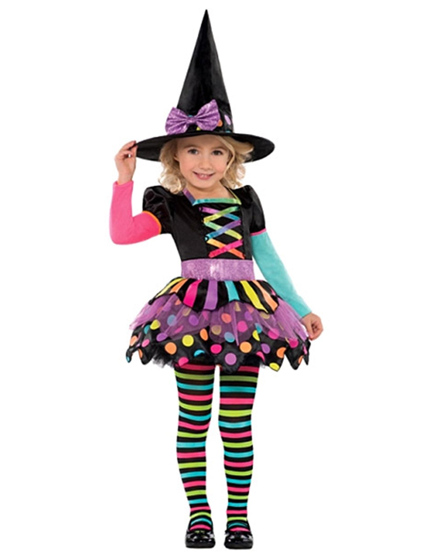 Halloween lány színes boszorkány álcáz