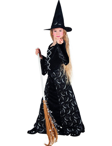 Halloween félhold lány boszorkány álruhában