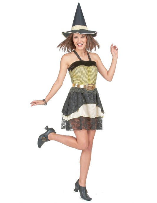 Halloween arany boszorkány álruhája
