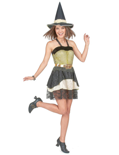 Halloween arany boszorkány álruhája
