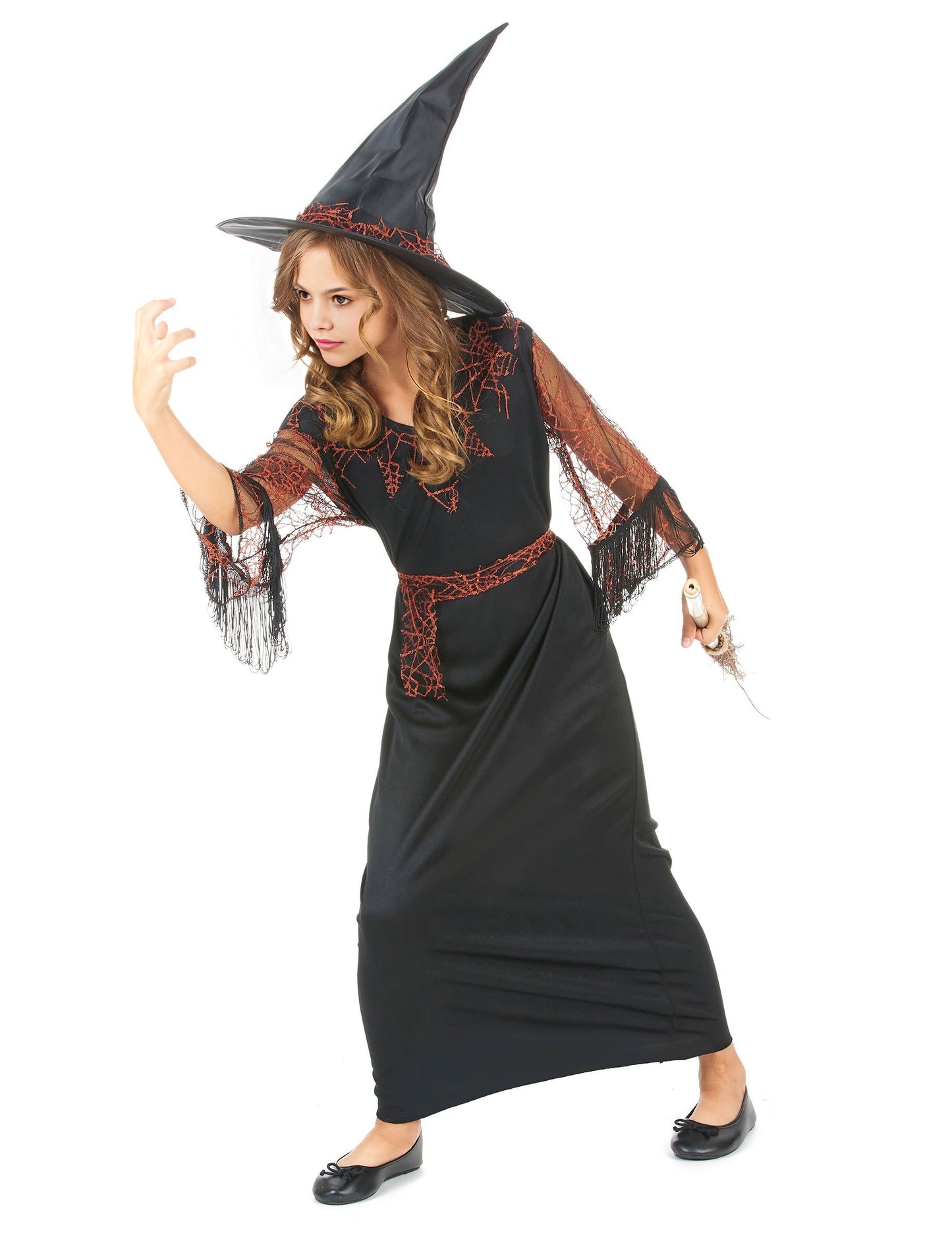 Halloween fekete boszorkány álruhája
