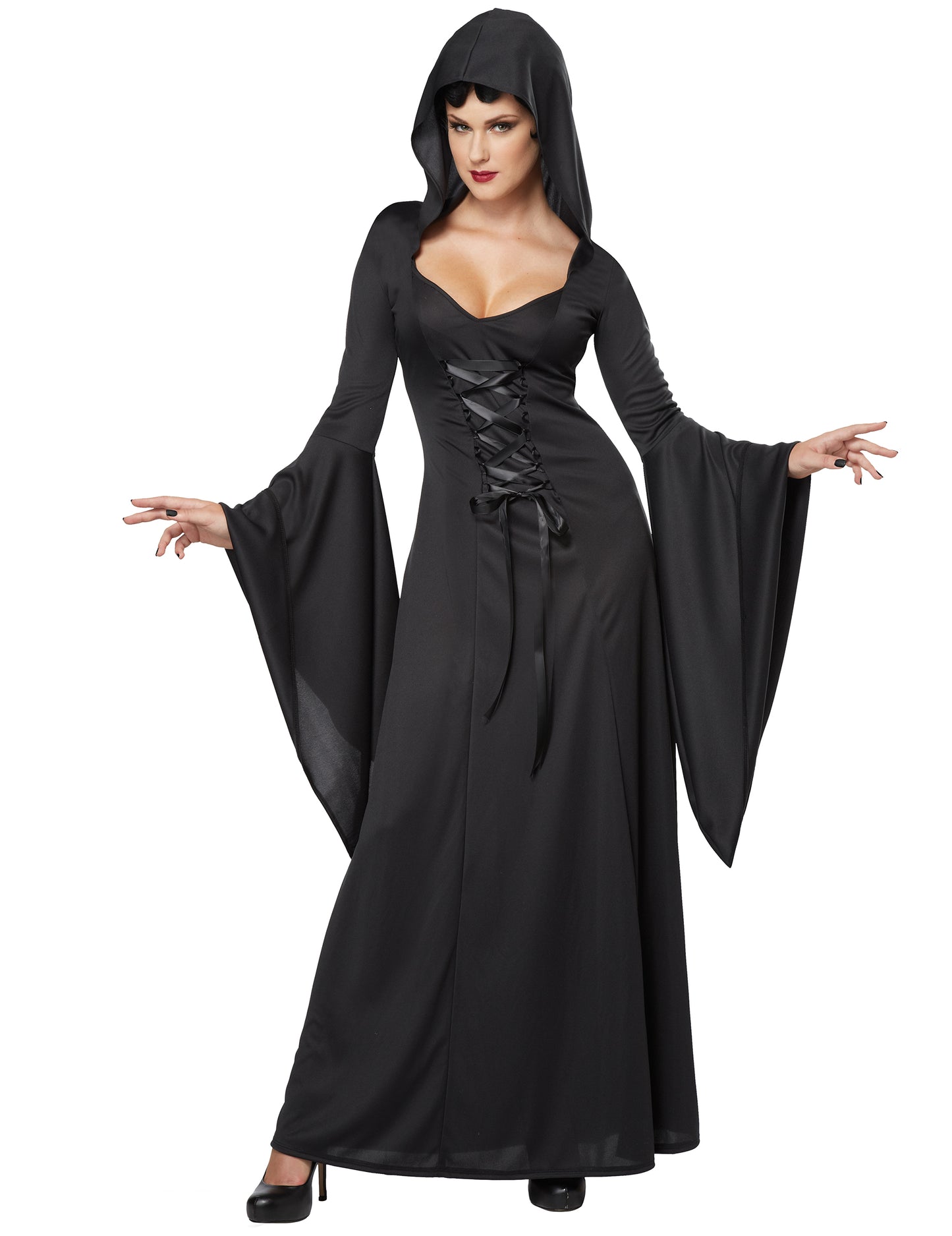 Fekete boszorkány jelmez Halloween nő számára