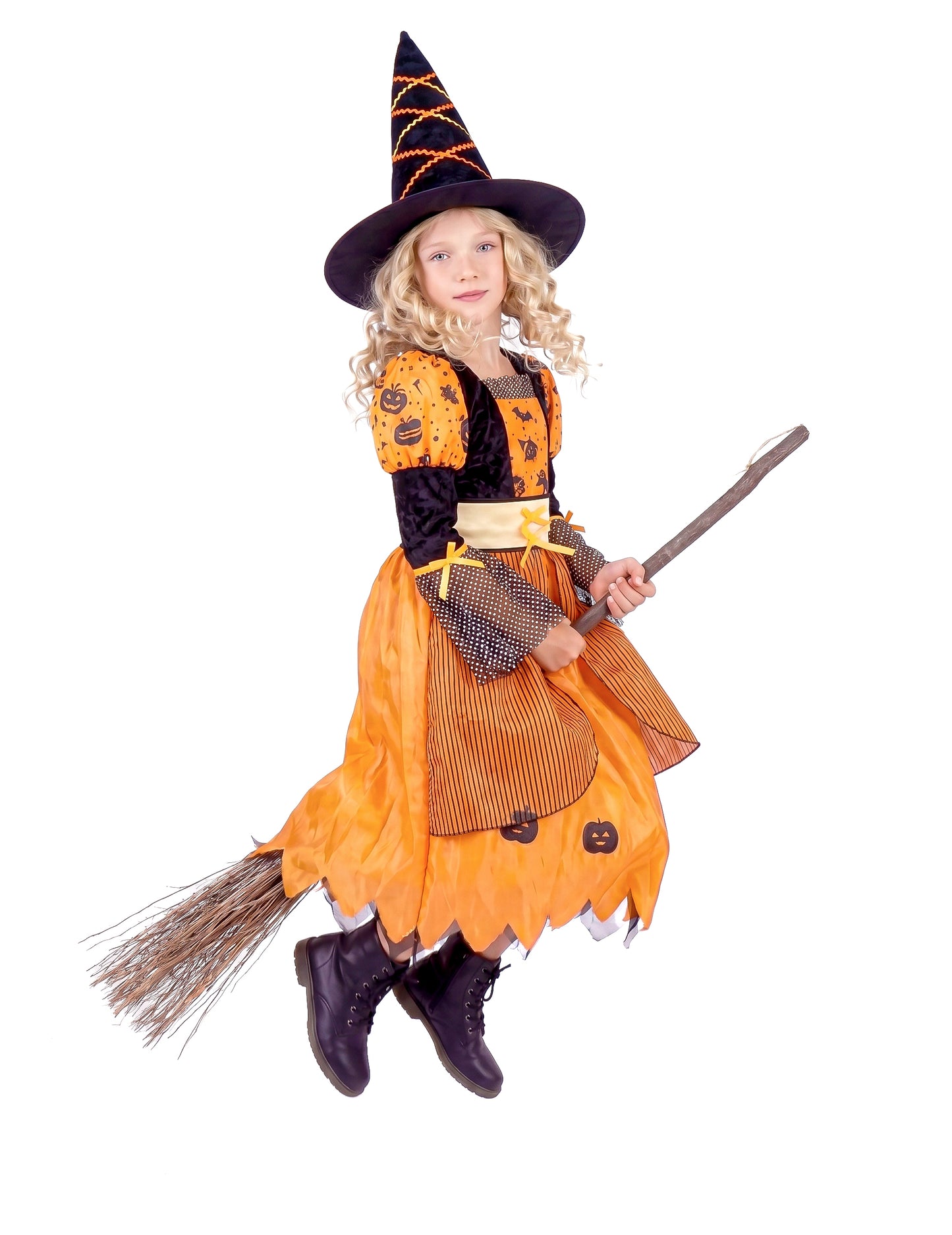 Narancssárga Halloween boszorkány álcázása