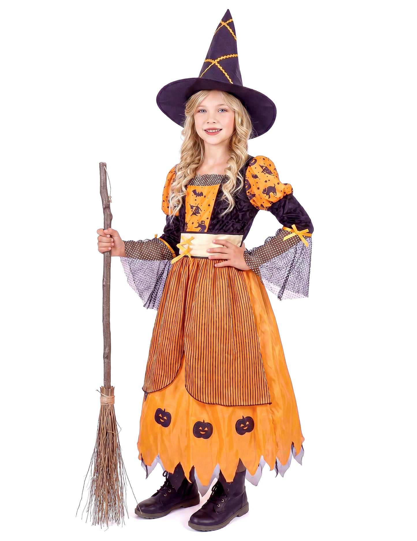 Narancssárga Halloween boszorkány álcázása