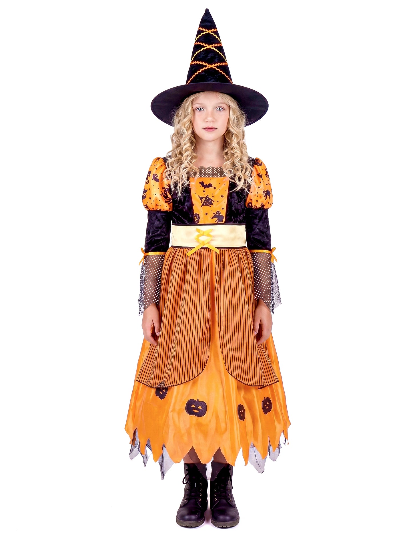 Narancssárga Halloween boszorkány álcázása
