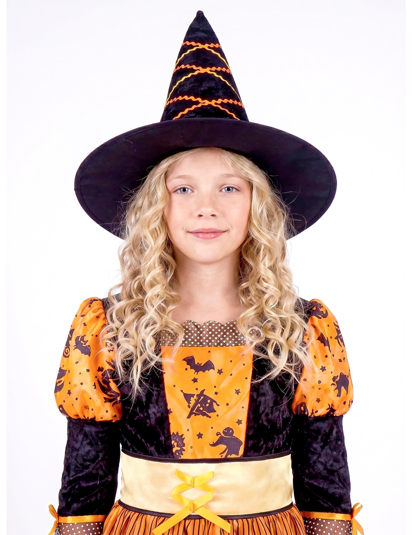 Narancssárga Halloween boszorkány álcázása