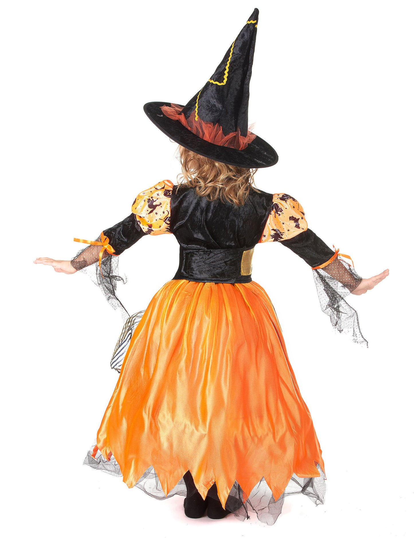 Narancssárga Halloween boszorkány álcázása