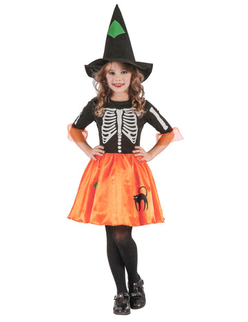 Boszorkány álruhás csontváz lány