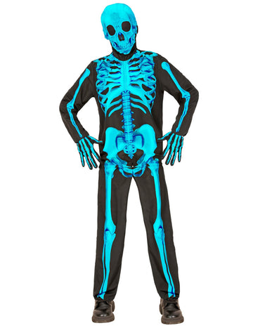 Gyerek neonkék csontváz jelmez