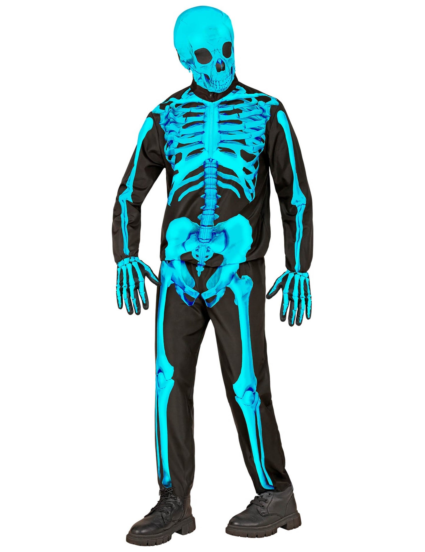 Gyerek neonkék csontváz jelmez