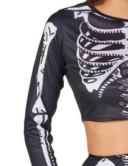 Crop Top Woman csontváz jelmez