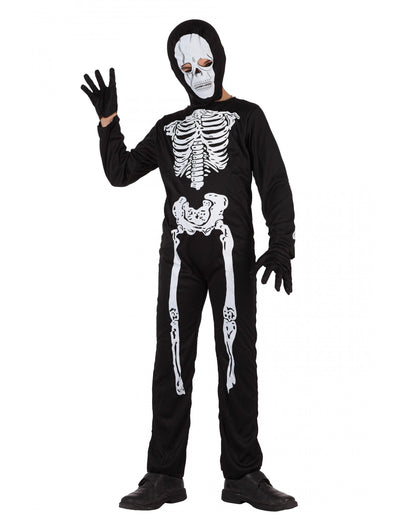 Déguisement de squelette Halloween pour enfant noir et blanc