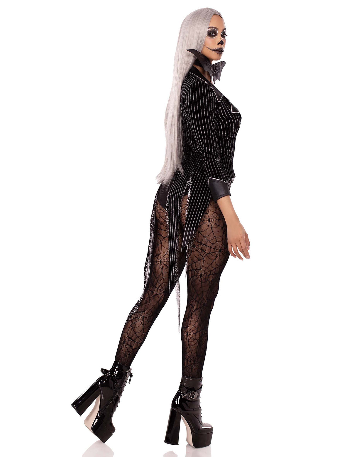 Vue de profil du déguisement squelette pailleté sexy