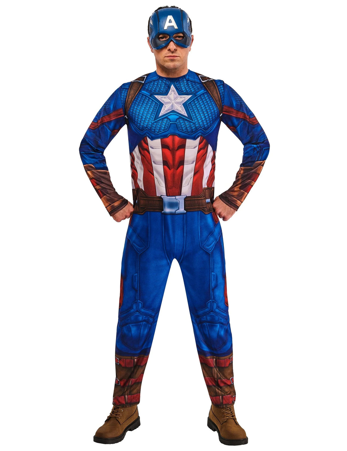 Vue de face du déguisement Marvel Captain America