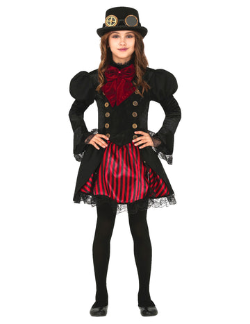 Piros lány lány piros steampunk jelmez
