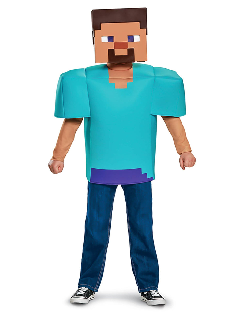 Elölnézet a Steve Klasszikus Minecraft jelmezről