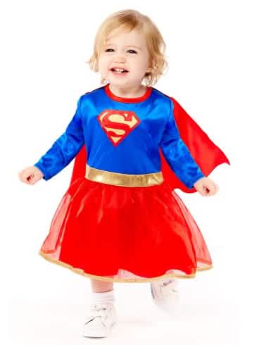 Supergirl™ baba jelmez kék és piros köpenyével