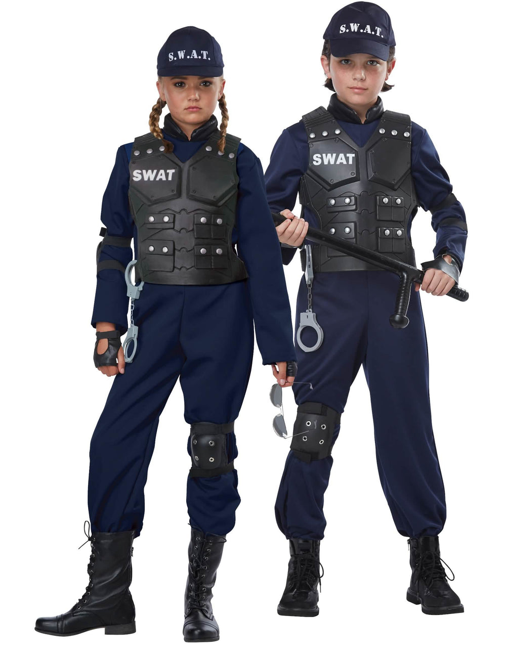 SWAT luxus gyermek jelmez mellényének és kiegészítőinek részletei