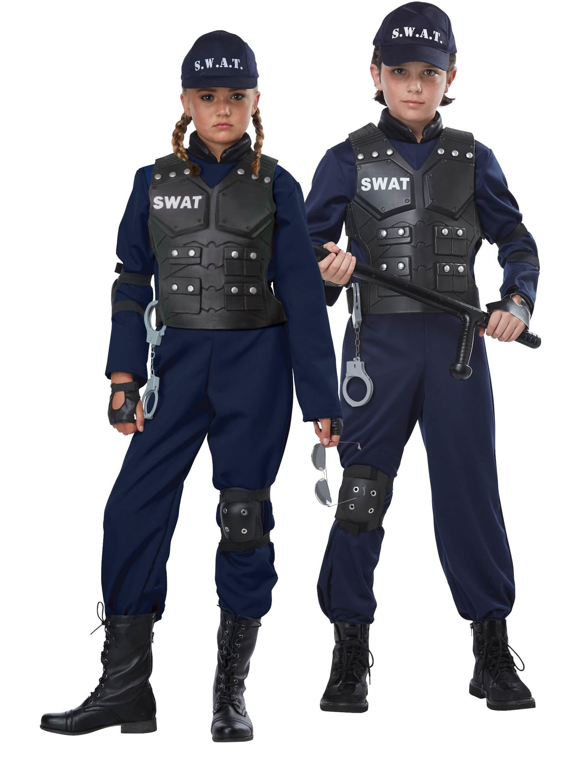 SWAT luxus gyermek jelmez mellényének és kiegészítőinek részletei
