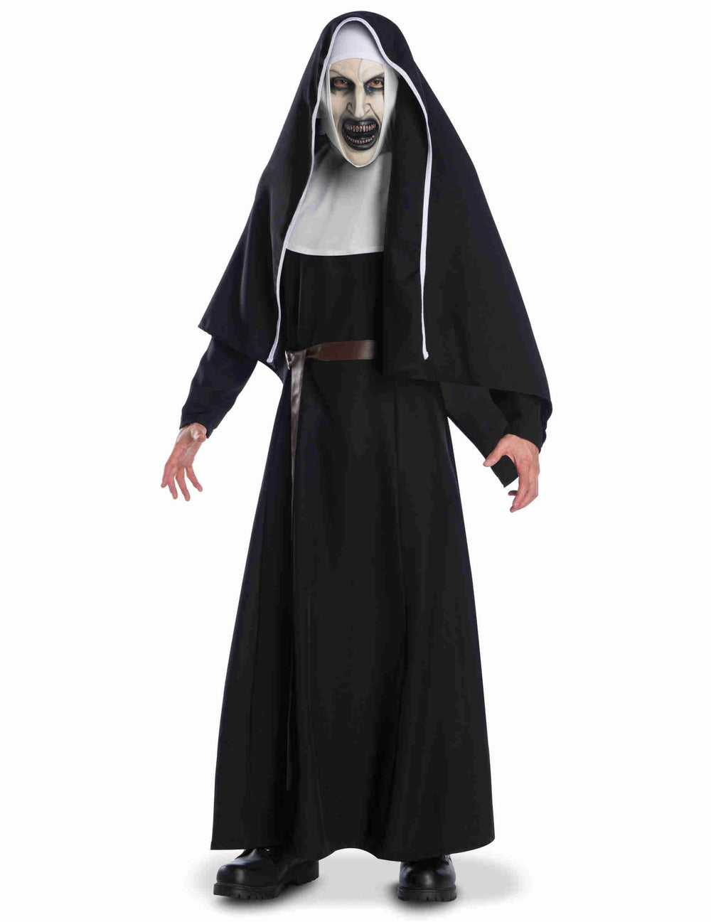 The Nun™ felnőtt jelmez fekete és fehér színben, ijesztő maszkkal
