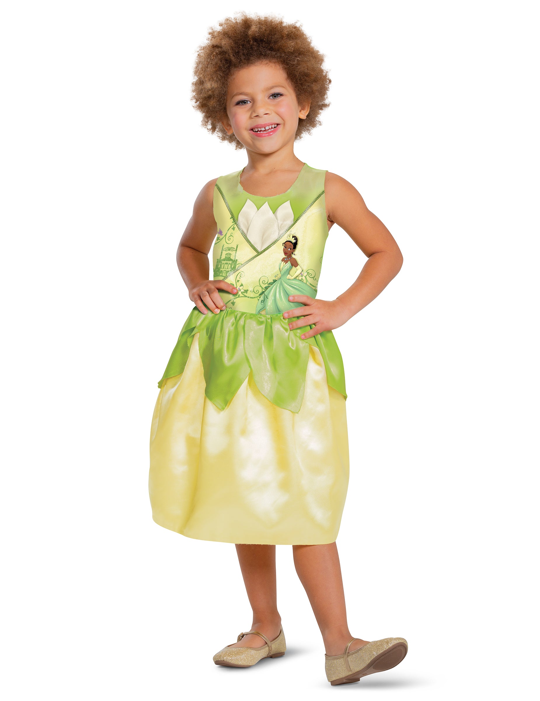 Déguisement Tiana La princesse et la grenouille pour fille vert et jaune