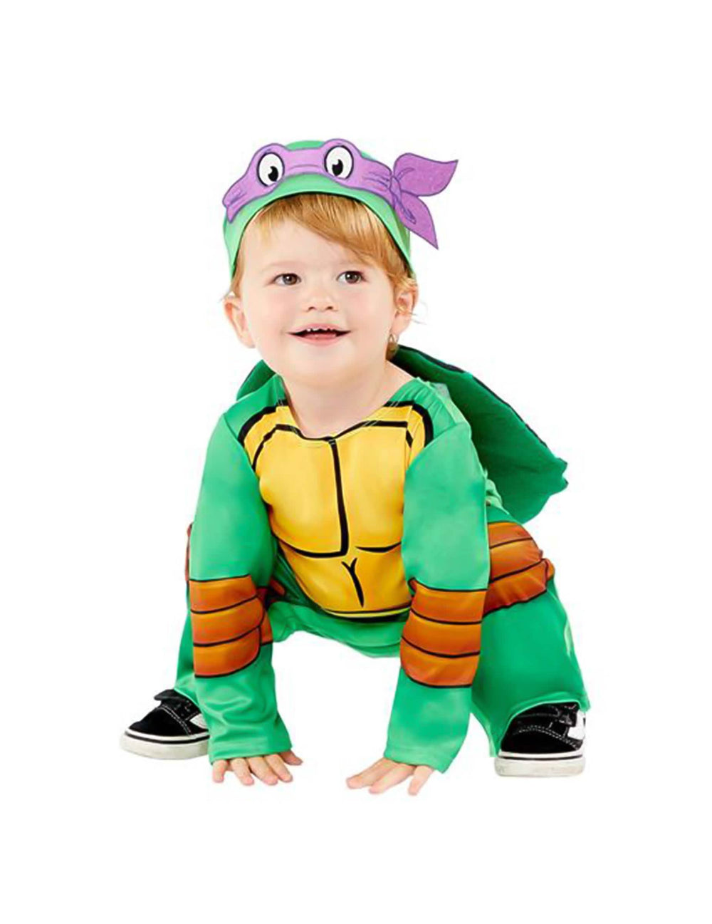 Nézet a lila Ninja Turtles™ baba jelmez fejpántjáról