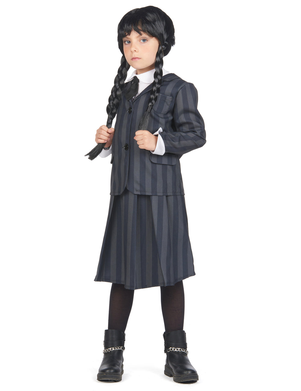 Vue de face du déguisement uniforme scolaire gothique pour enfant