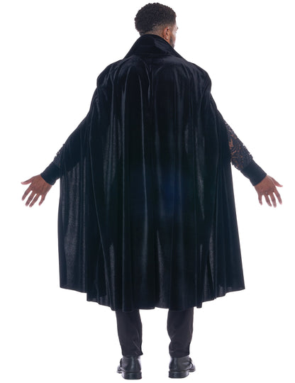 Déguisement de vampire baroque luxe pour adulte noir en velours vue de dos