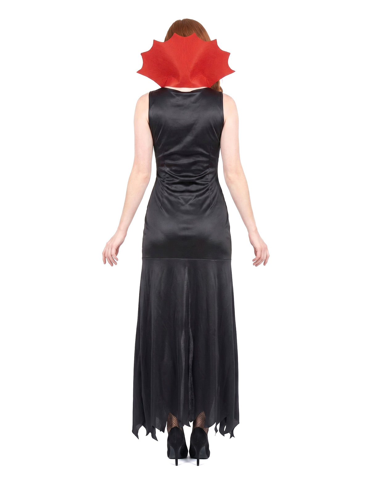 Piros és fekete Halloween nő vámpír jelmez
