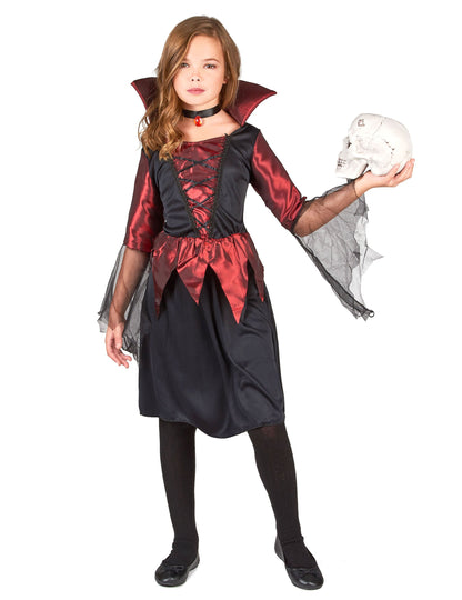 Szatén vámpír álruhás Halloween lánya