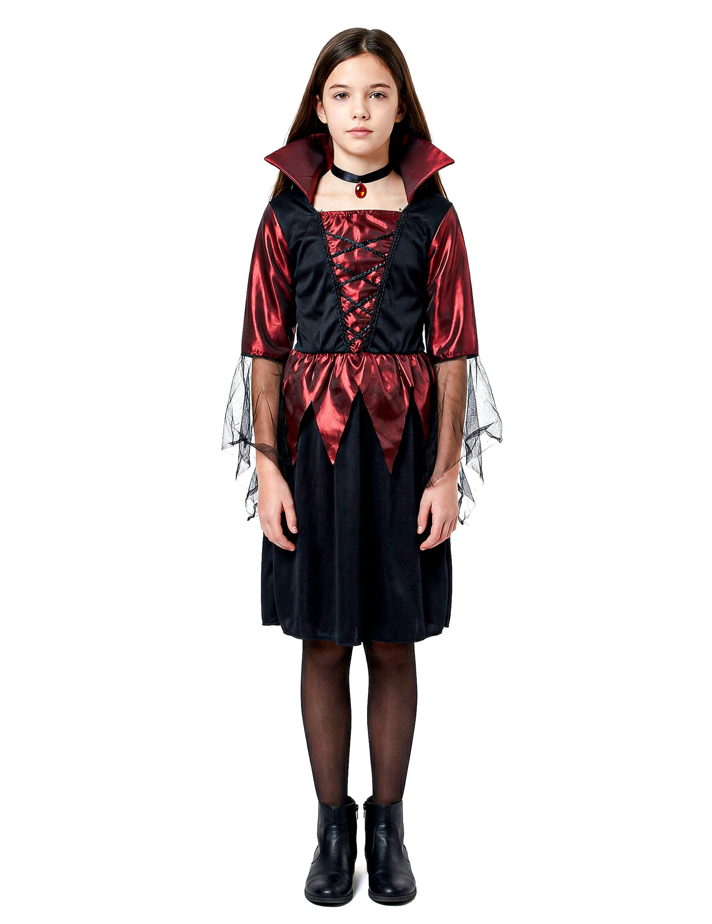 Vue de dos du déguisement de vampire pour fille