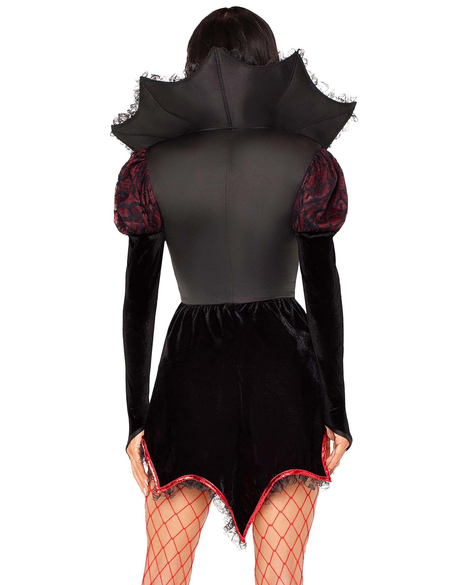 Szexi vörös és fekete vámpír jelmez a nők számára