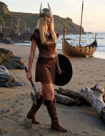 Viking jelmez szexi barna nő