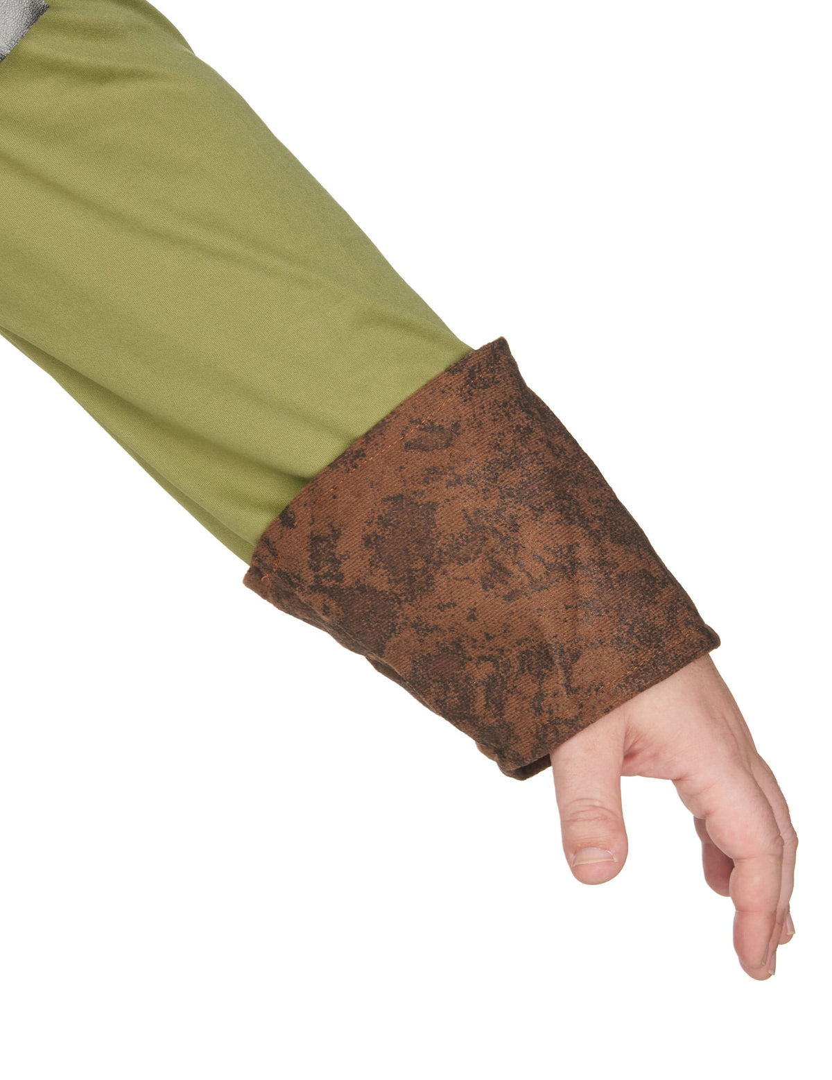 Détail du poignet marron du déguisement de voleur des bois