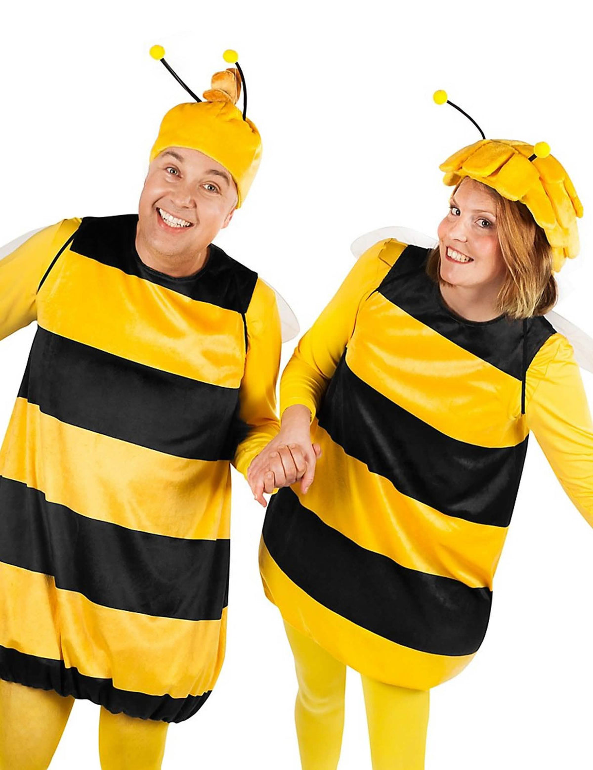Elölnézeti páros kép a felnőtt Willy Maya l'Abeille jelmezről
