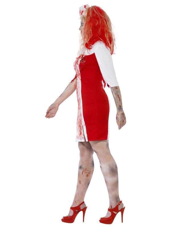 Profil nézet a zombis nővér jelmezről