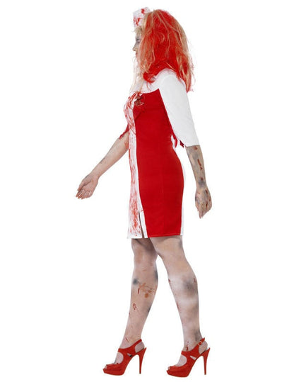 Profil nézet a zombis nővér jelmezről