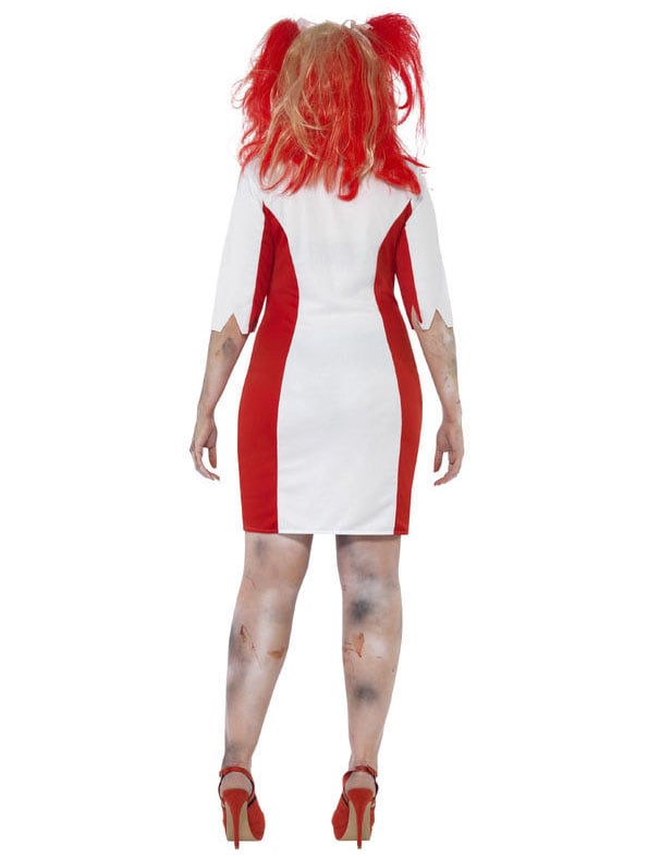 Hátulnézeti kép a zombis nővér jelmezről